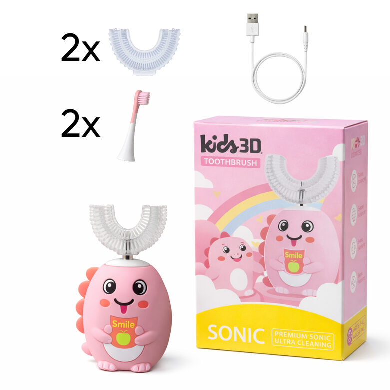 SmartBrush - Automātiskās zobu birstes komplekts BĒRNIEM (Rozā)